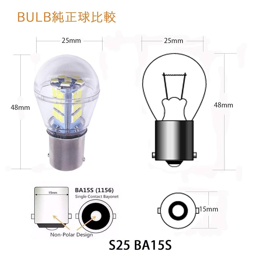 Amazon | HooMoo S25 LED シングル バックランプ 純正球サイズ